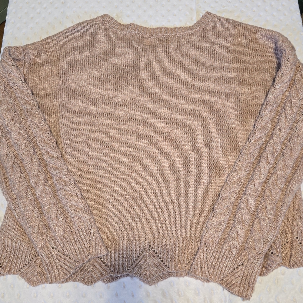 Lucky Brand Coral Cozy Cable Knit Women's Sweater - Picture 3 of 5